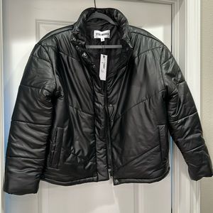 Black faux leather puffer jacket by Steve Madden brand new with tags.